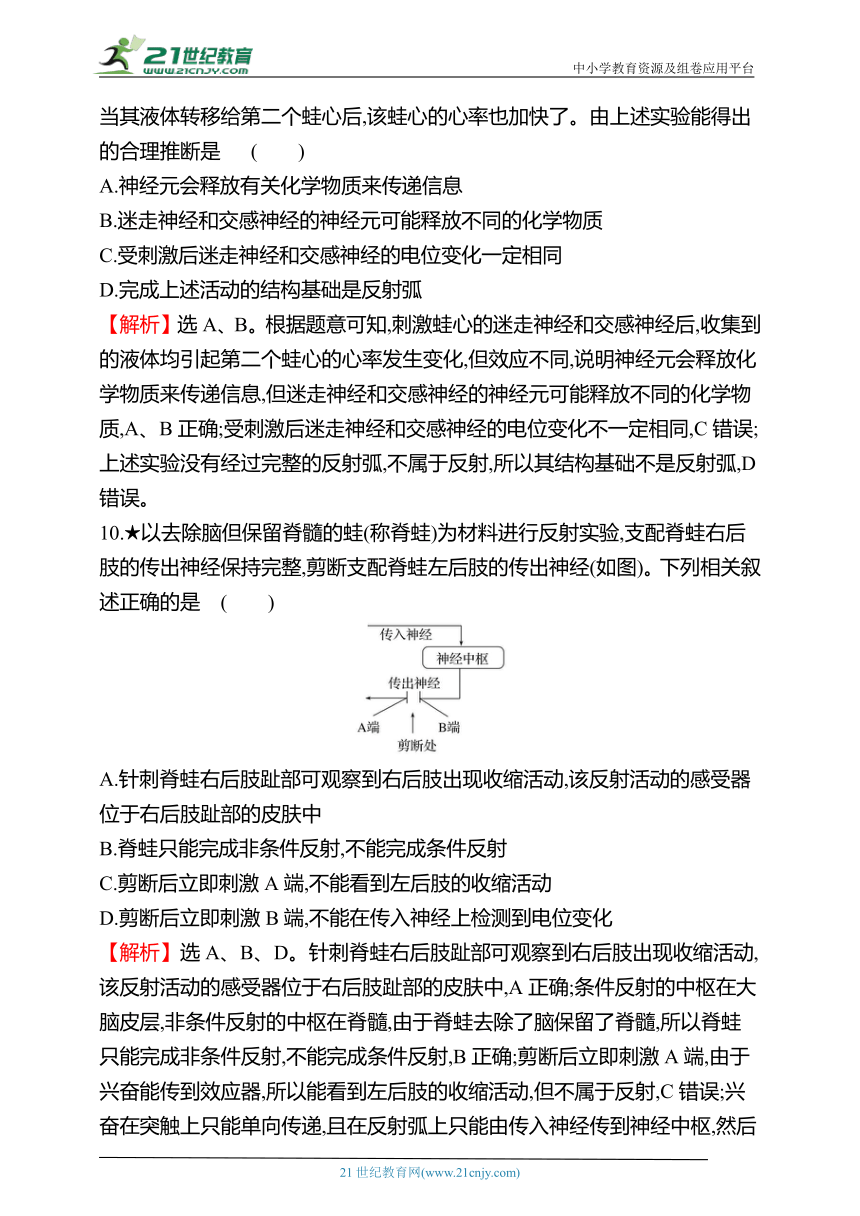 【备考2023】高考生物一轮复习同步检测：23 神经调节（1）（含解析）