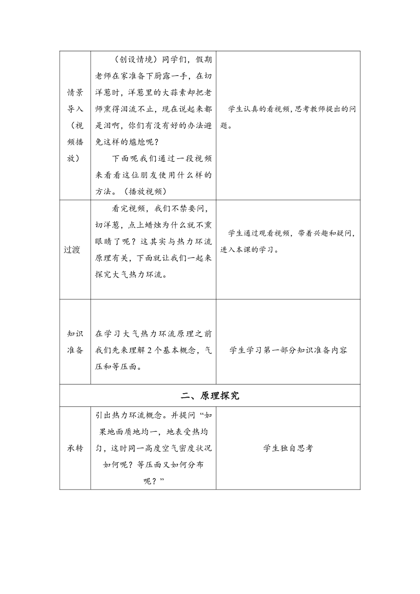 2.2大气受热过程和大气运动 教学设计