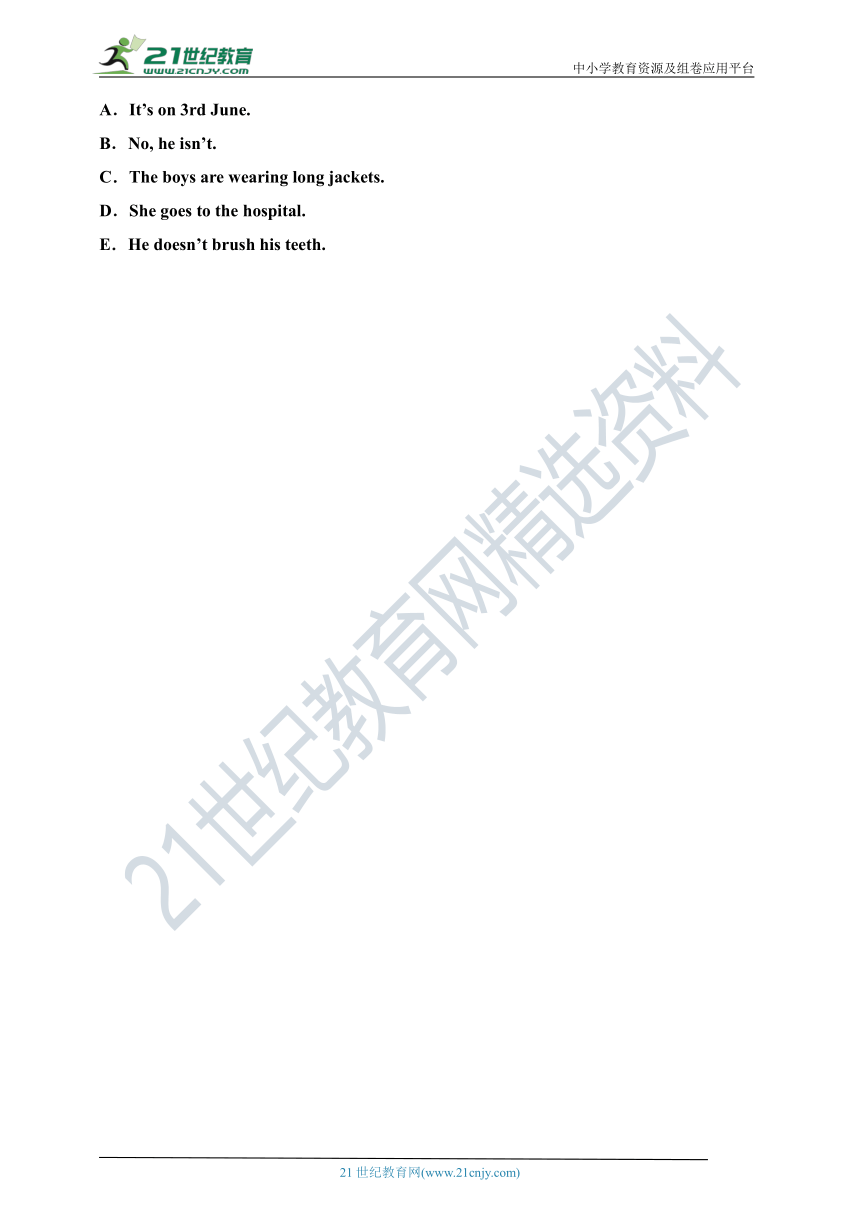 牛津深圳版英语五年级下册 Module 3听力专项练习03（含听力材料，无音频）