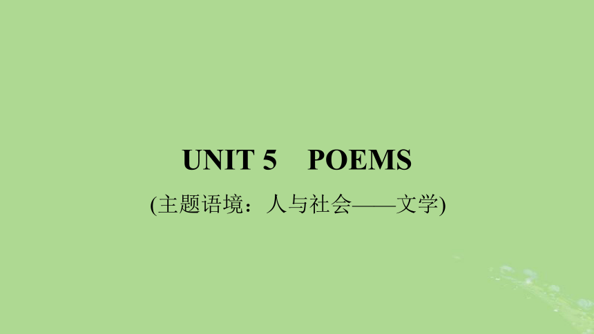 人教版（2019）选择性必修第三册 Unit 5 Poems复习课件(共85张PPT)