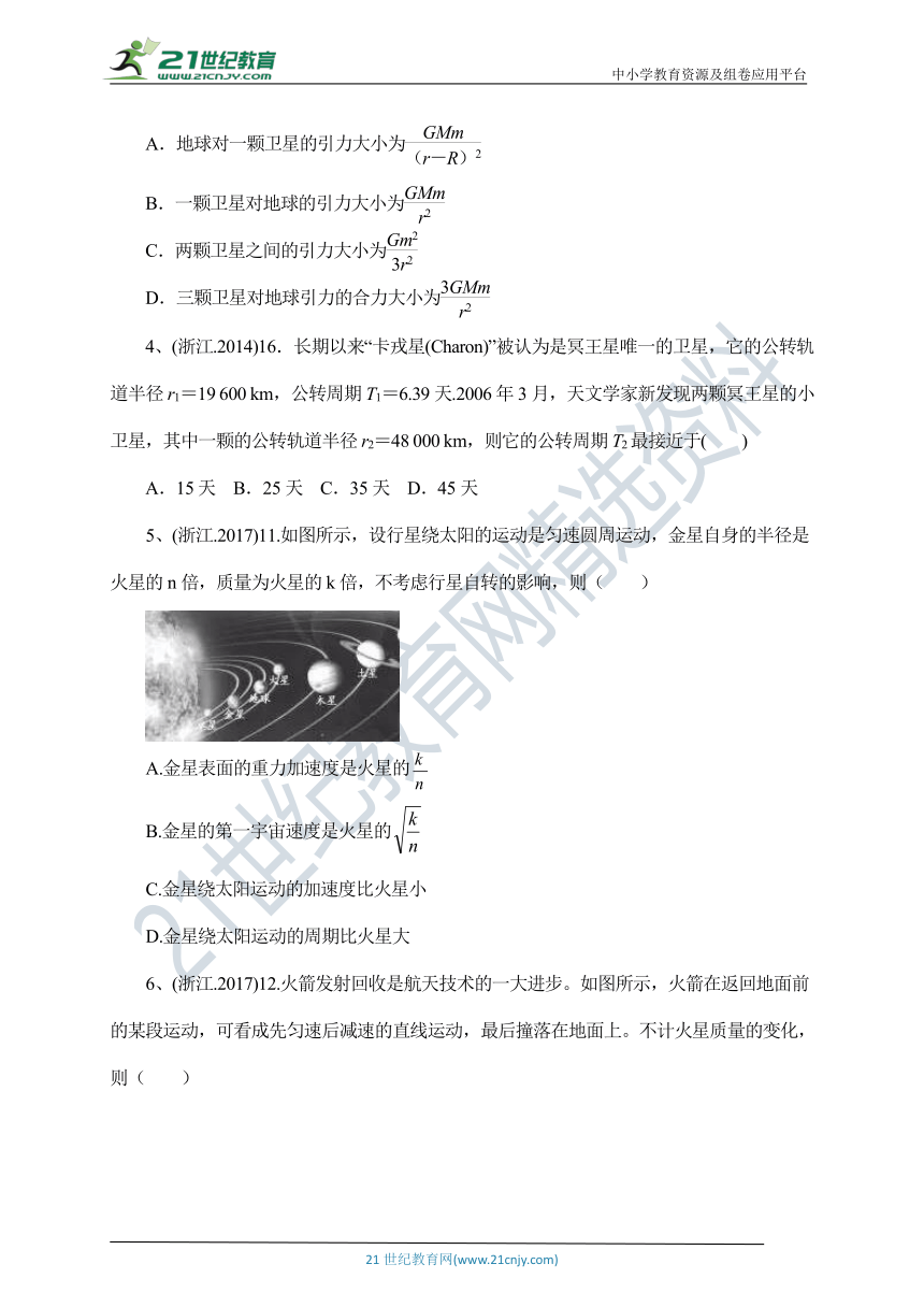 【新高考】2012-2020浙江省高考物理专项分类汇编专题06 万有引力定律与航天 题目+答案