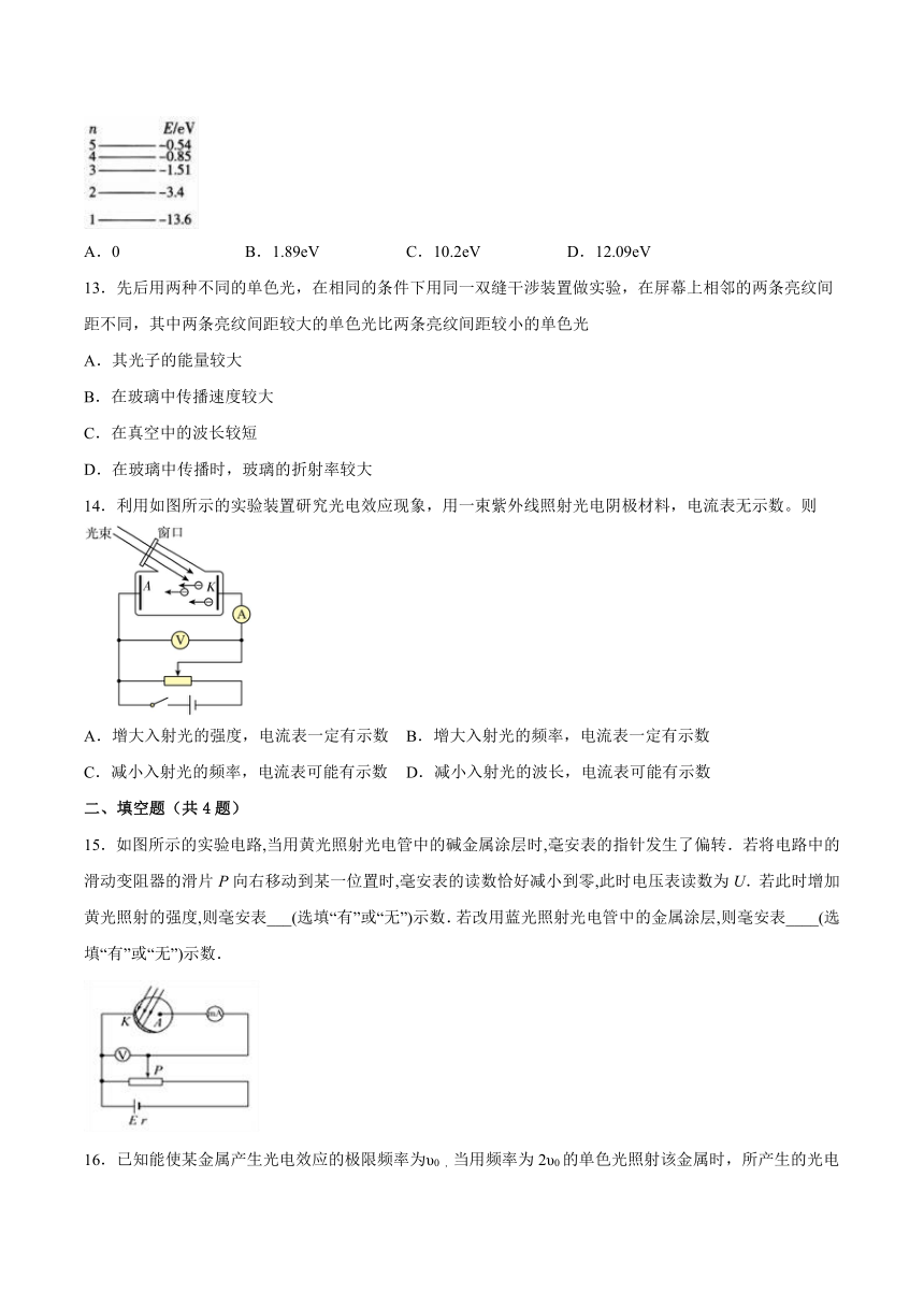 6.2光电效应的理论解释基础巩固（Word版含答案）