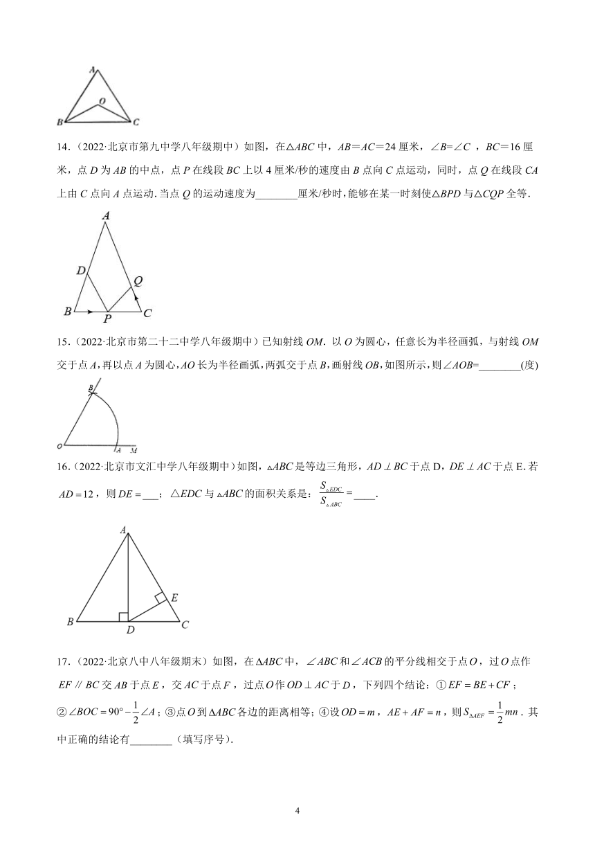 2022-2023学年京改版数学八年级上册（北京地区）第十二章 三角形 综合复习题（含解析）