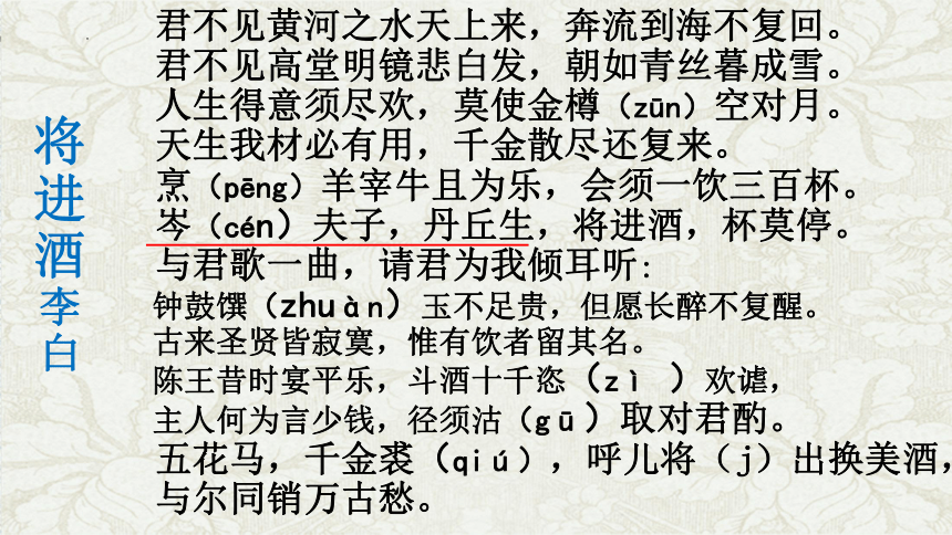 古诗词诵读《将进酒》课件(共20张PPT)2022-2023学年统编版高中语文选择性必修上册