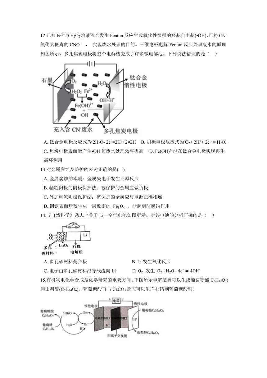 2021-2022学年高二化学鲁科版（2019）选择性必修1第一章化学反应与能量转化 单元测试（含解析）