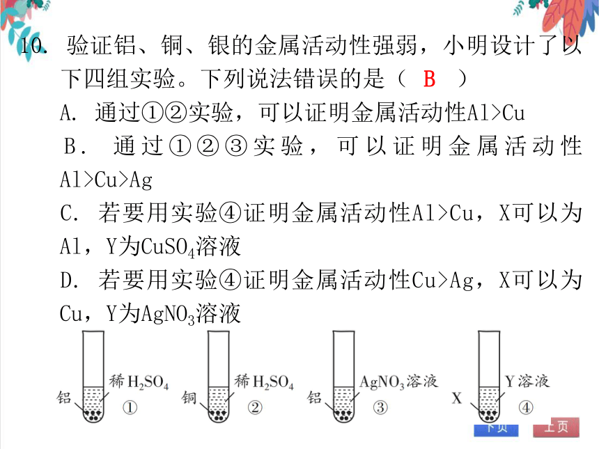 【人教版】化学九年级全一册 第八单元 金属和金属材料 达标测试卷（课件版）