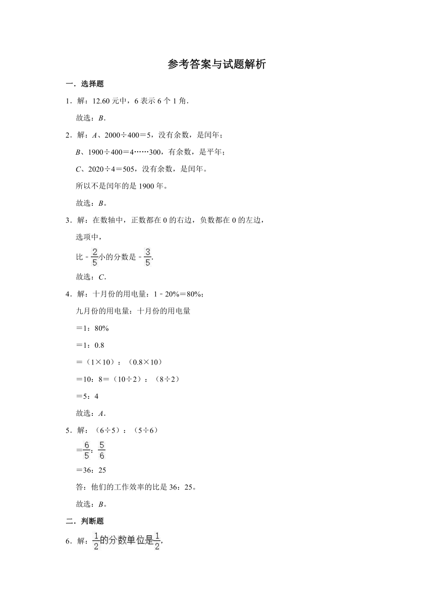 2020-2021学年苏教版六年级下册小升初数学试题（含解析）