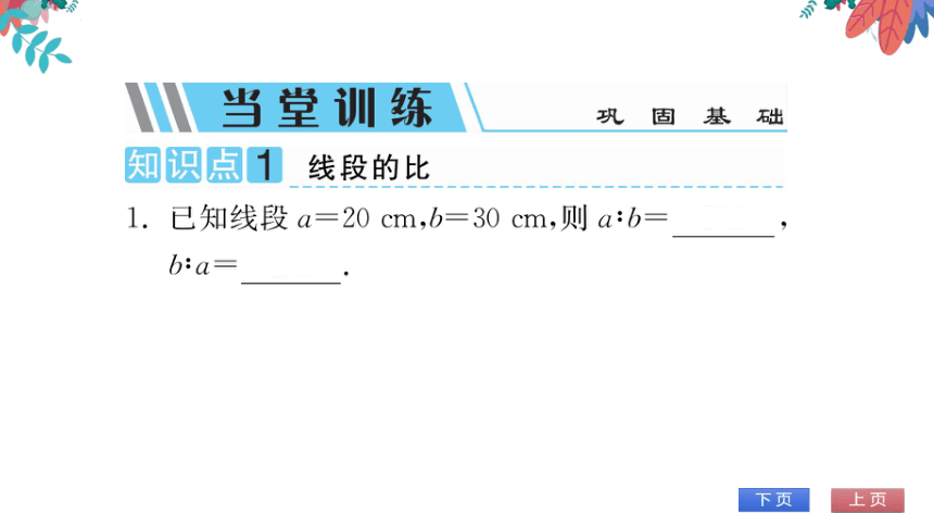 【华师大版】数学九年级上册 23.1.1 成比例线段 习题课件