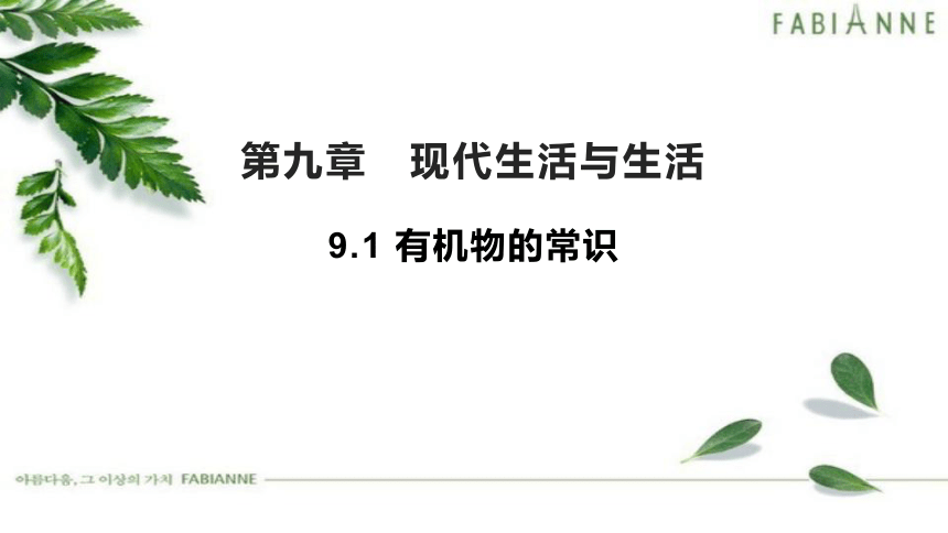 9.1有机物的常识-2021-2022学年九年级化学科粤版（2012）下册(共21张PPT)