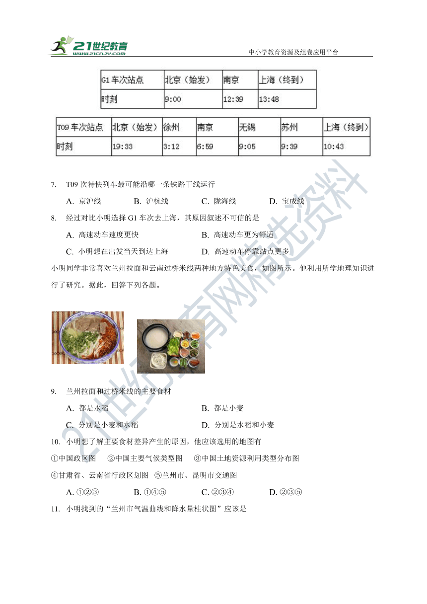 中图版七年级地理下册期末测试题（Word版含答案）