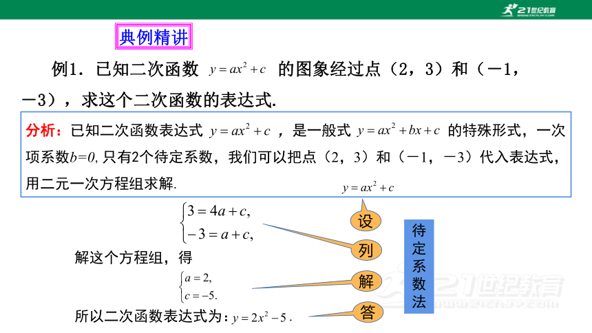 2.3.1 确定二次函数的表达式（1） 课件（共22张PPT）