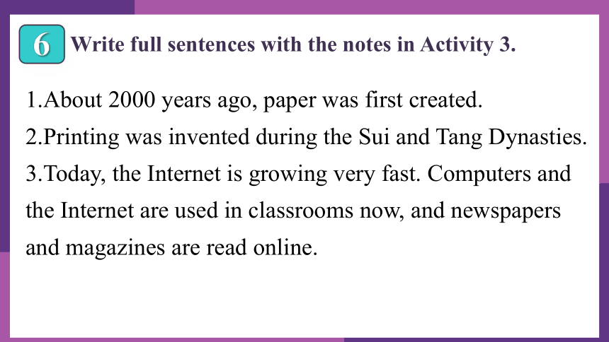 Module 9 Great inventions Unit 2 Will books be replaced by the Internet?写作课件