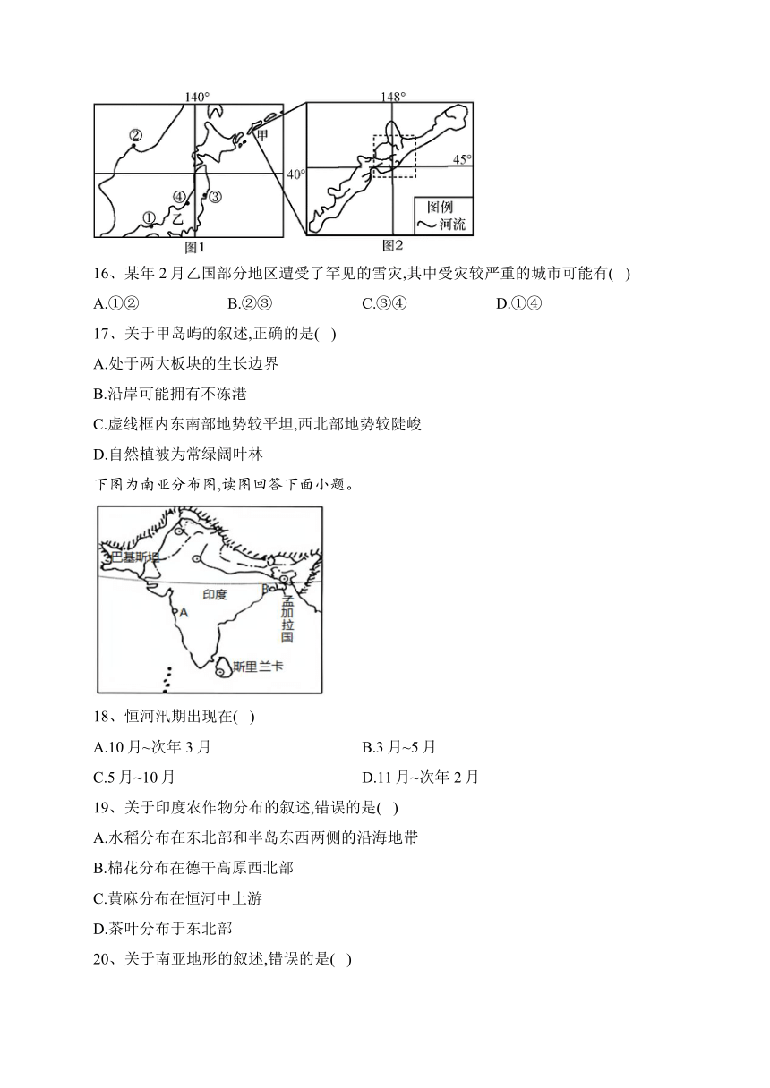 丰城市第九中学2022-2023学年高二下学期开学质量检测地理试卷（解析版）