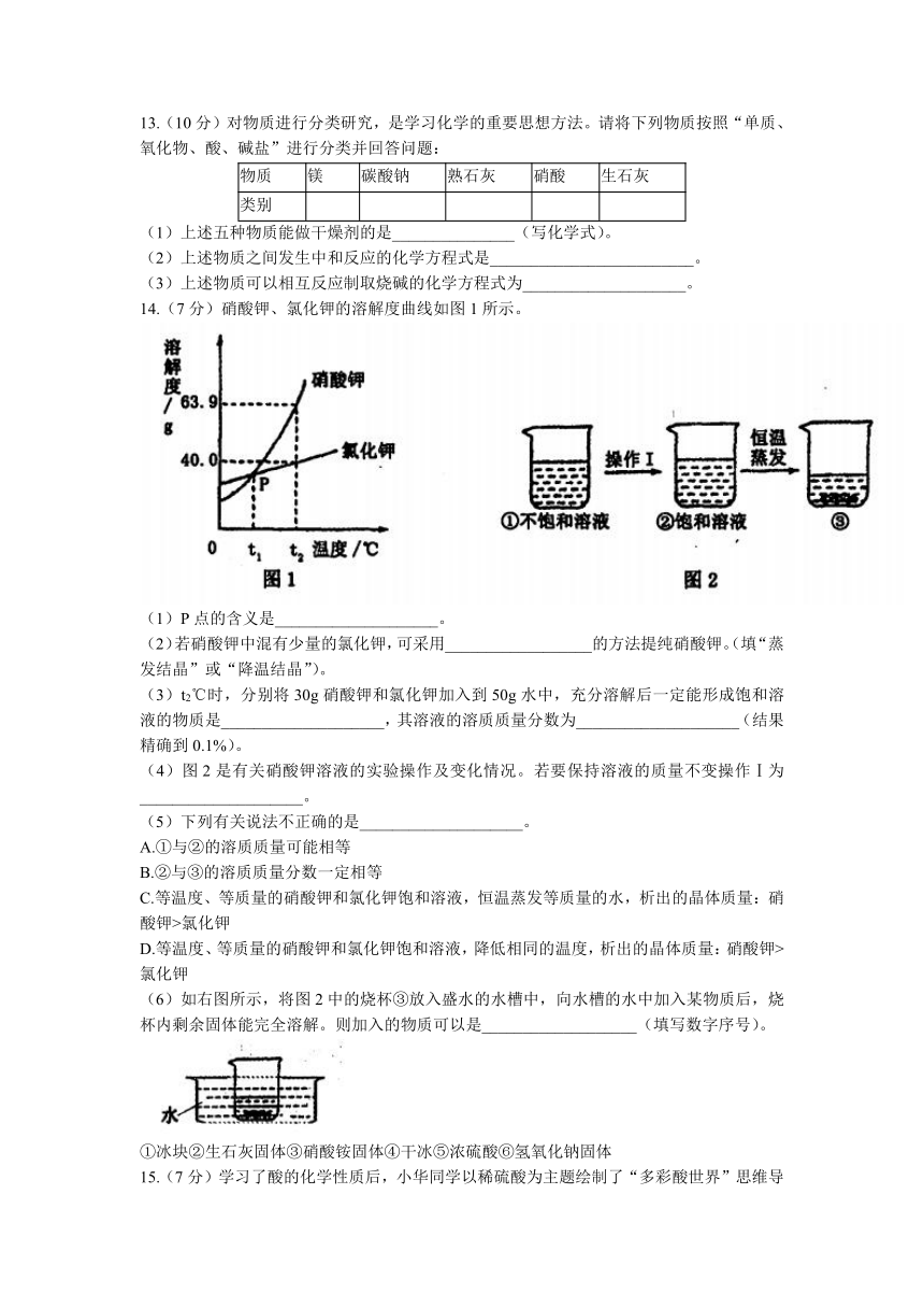 山东省泰安市2021-2022学年九年级上学期期中考试化学试题（word版含解析）