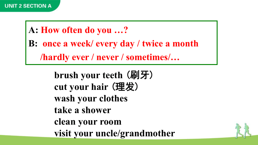 Unit 2  How often do you exercise Section A Grammar Focus-3c课件(共33张PPT)