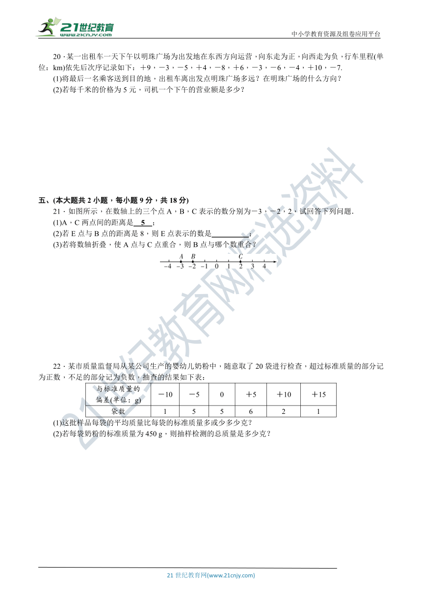 第二章 有理数及其运算 单元达标检测题（含答案）