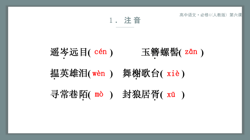 人教版必修四第六课 辛弃疾词两首 课件（共22张PPT）