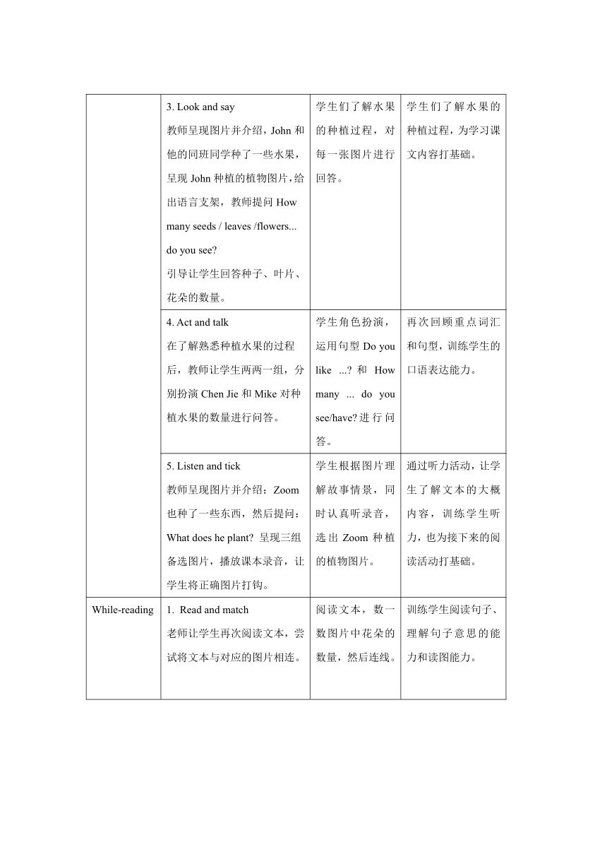 Unit 6 How many ？B Read and write 表格式教案