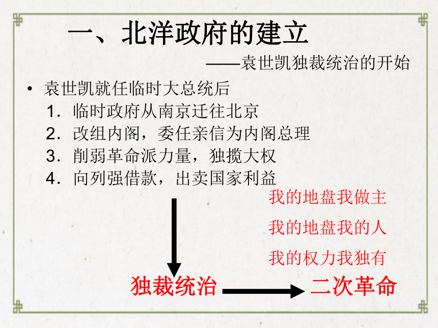 人教版历史与社会九上1.2.3 北洋政府与军阀混战课件（12张）