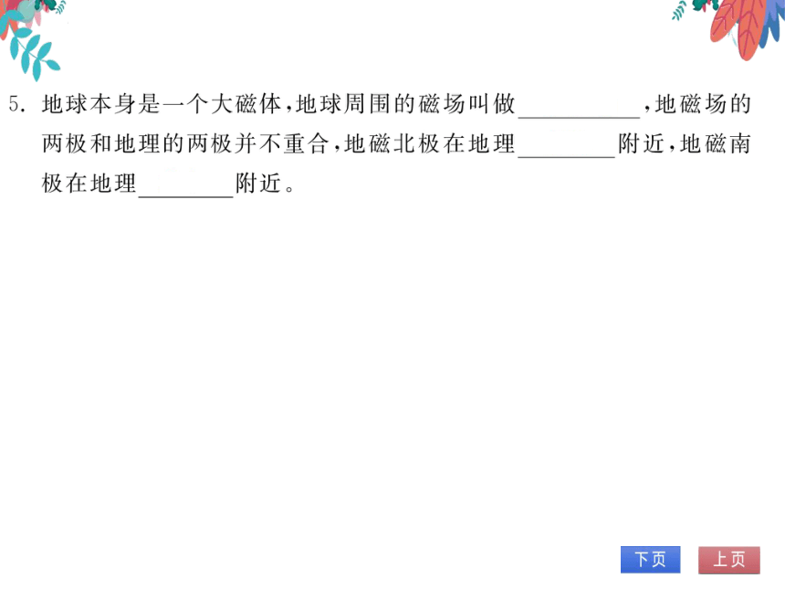 【人教版】物理九年级全册 20.1 磁现象 磁场  习题课件