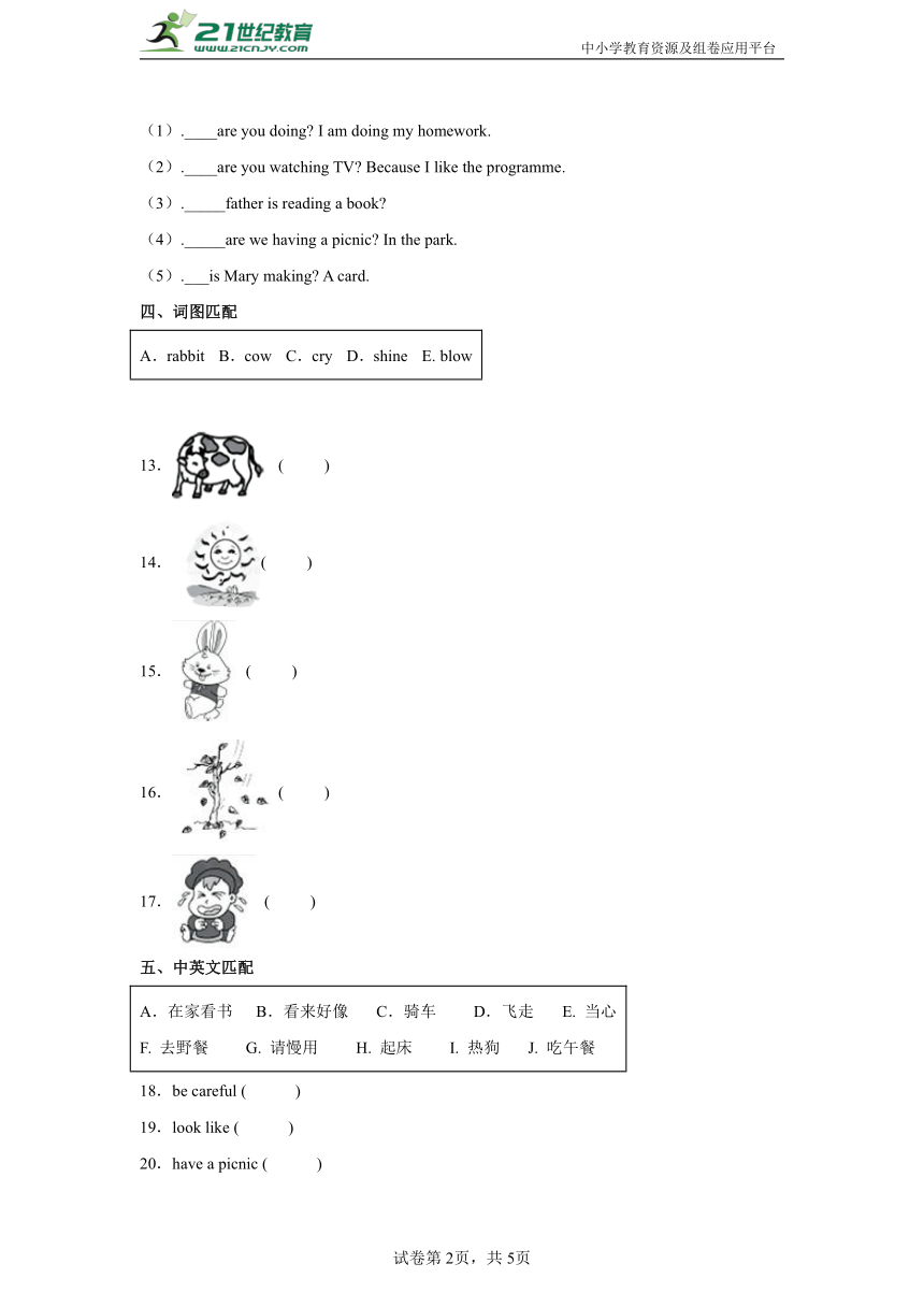 期中常考易错检测卷-小学英语六年级下册外研版（三起）（含答案）