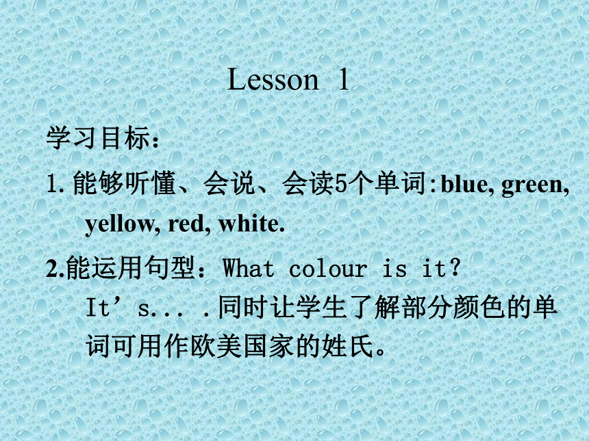 Unit4 What Colour Is It？ Lesson1  课件（13张PPT）