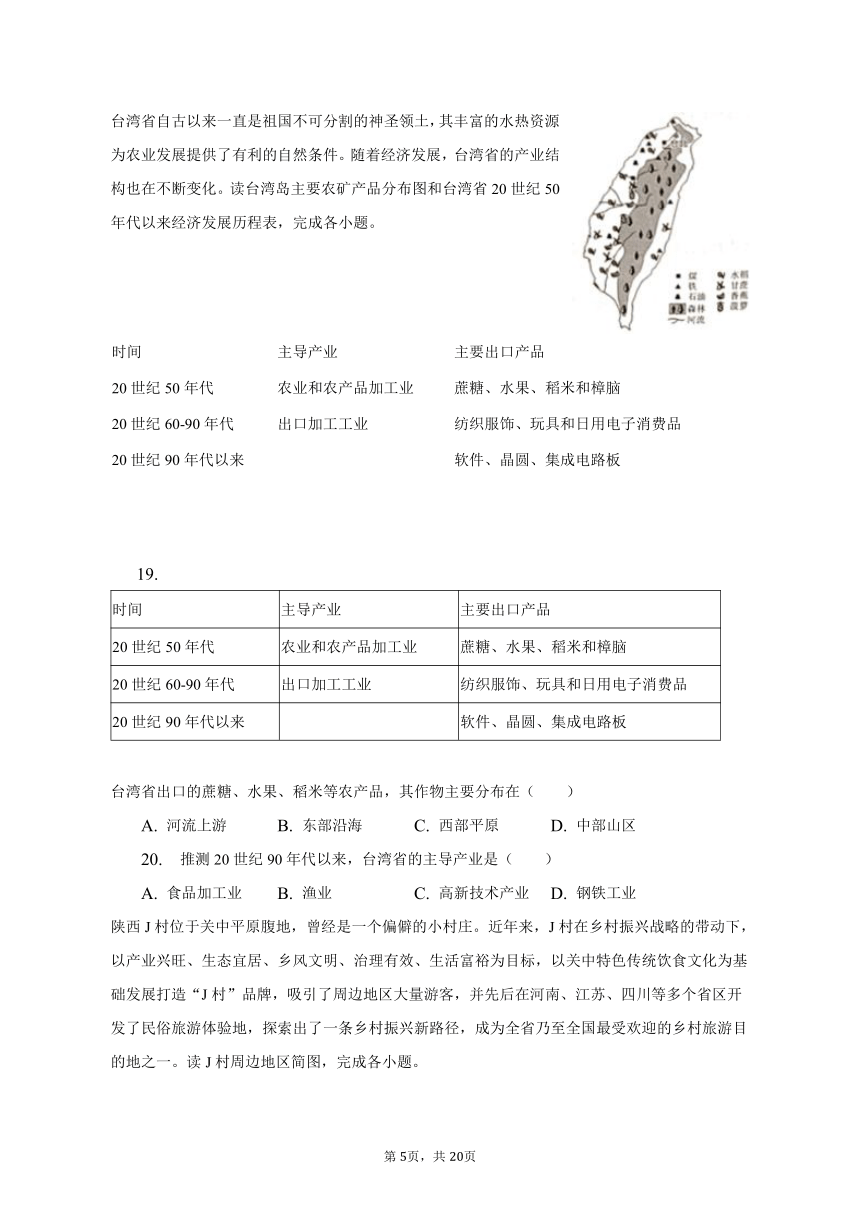 2023年陕西省地理（B卷）中考真题试卷（含解析）