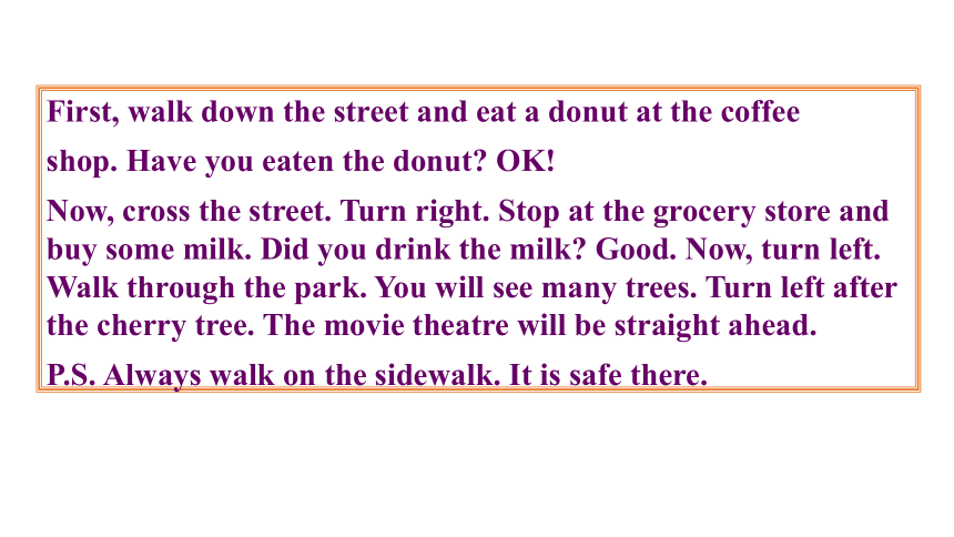 Unit 4 Lesson 21 课件Eat a Donut and Turn Right(30张PPT)