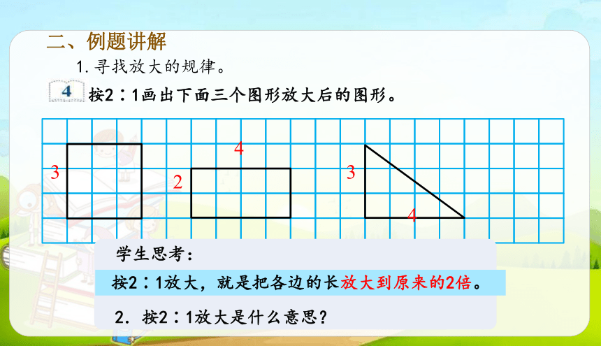 人教版数学六年级下册4.12 图形的放大与缩小 课件（15张ppt）