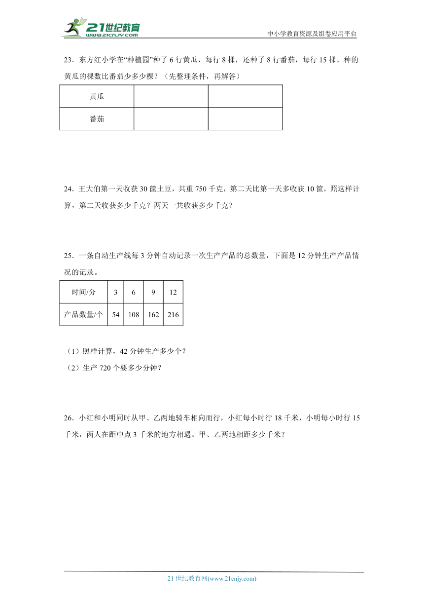 第5单元解决问题的策略高频考点检测卷（单元测试）-小学数学四年级上册苏教版