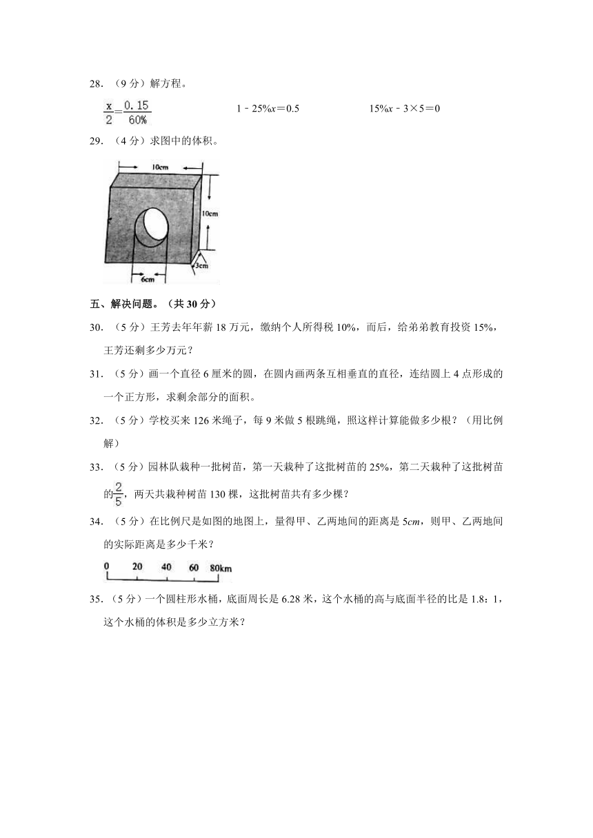 2022年山东省临沂市小升初数学试卷(含答案）