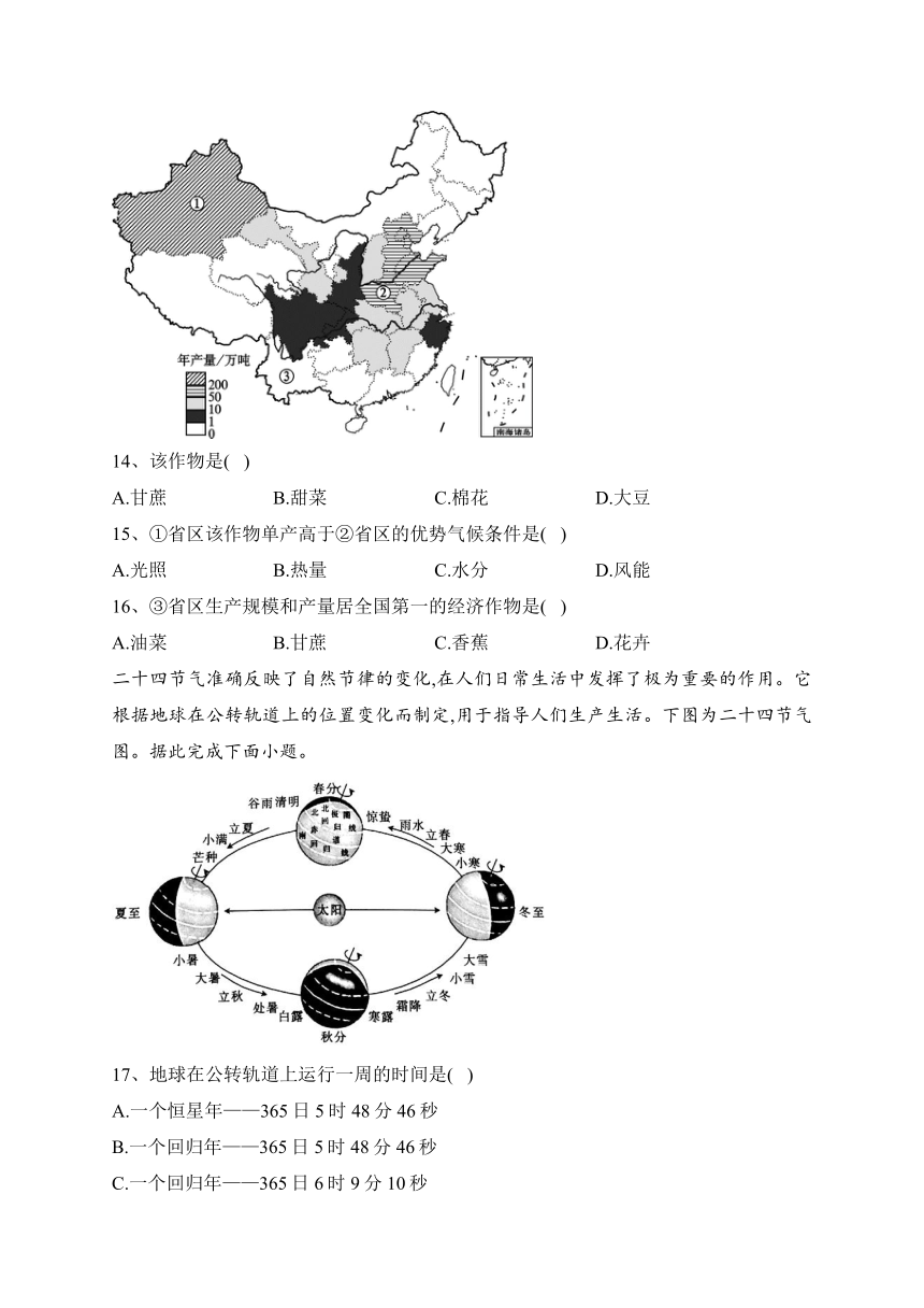 海南省乐东县部分学校2023届高三下学期开学统一测试地理试卷（解析版）