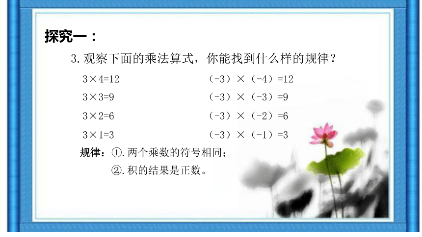 2021--2022学年北师大版七年级数学上册2.7.1  有理数的乘法（第一课时）课件（15张）