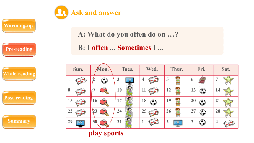 Unit 2 My week  PartB  Read and write课件（共23张PPT，内嵌音频）