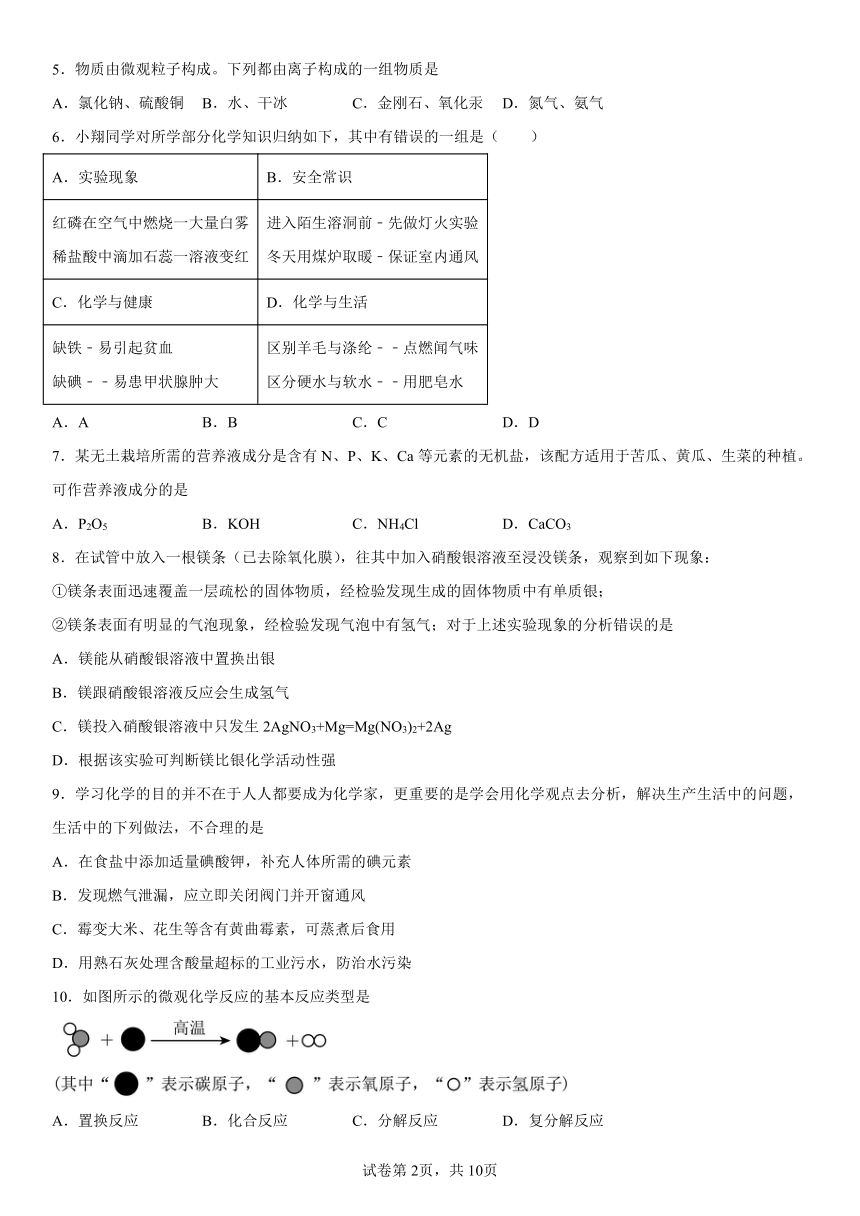 2024年山东省青岛市第二十三中学中考一模化学试题（含解析）