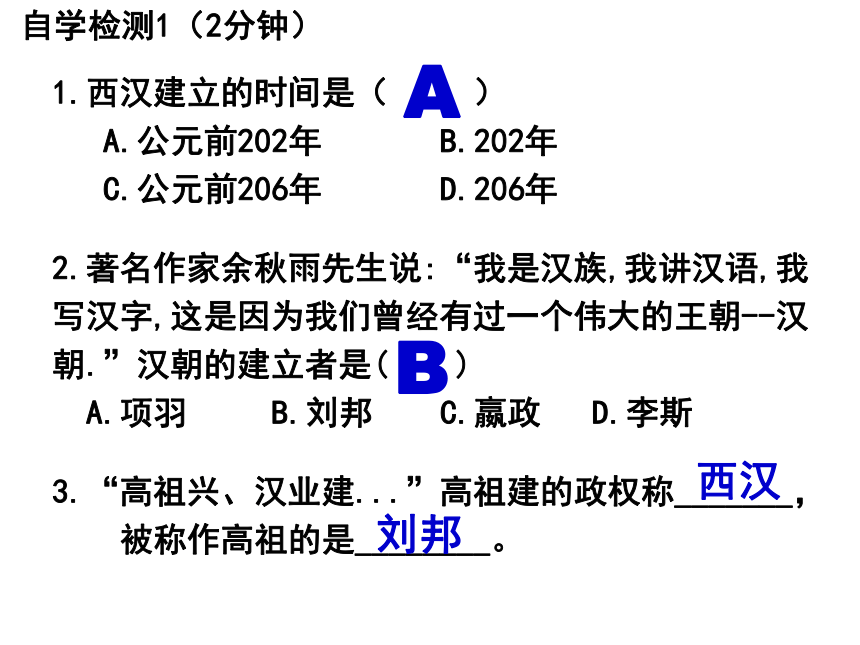 第11课 西汉建立和“文景之治”  课件(25张PPT）