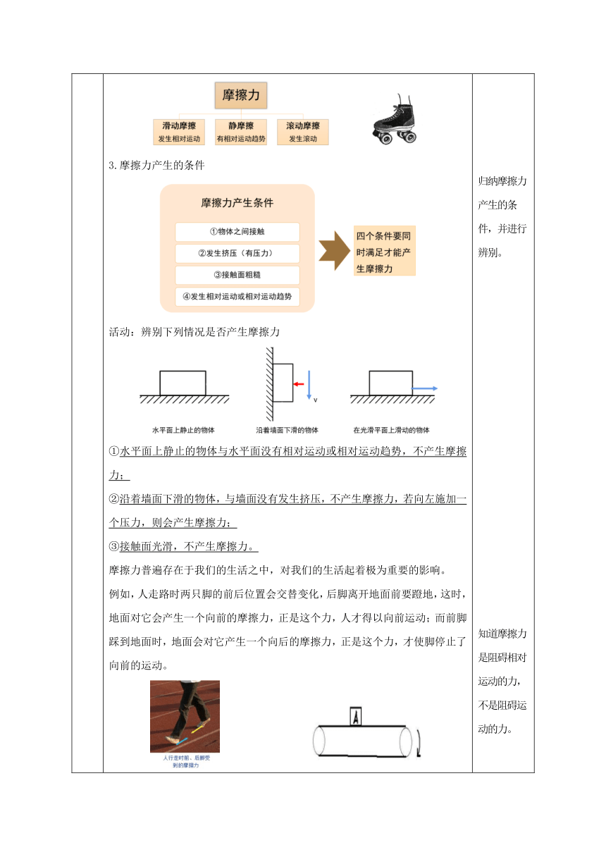 七年级科学下册（浙教版）3.6摩擦力（教学设计 表格式）