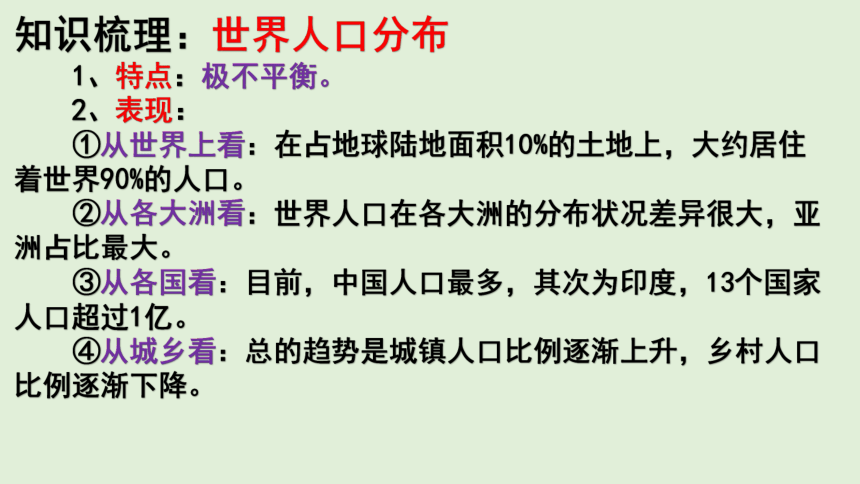 1.1 人口分布 同步课堂课件（共46张PPT）