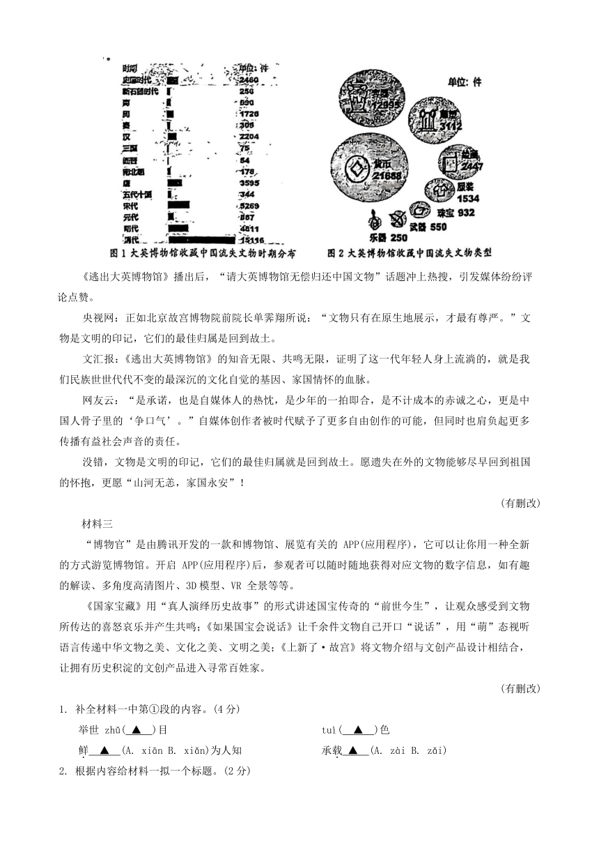 2024年浙江省杭州市淳安县部分学校中考一模语文试题(无答案)