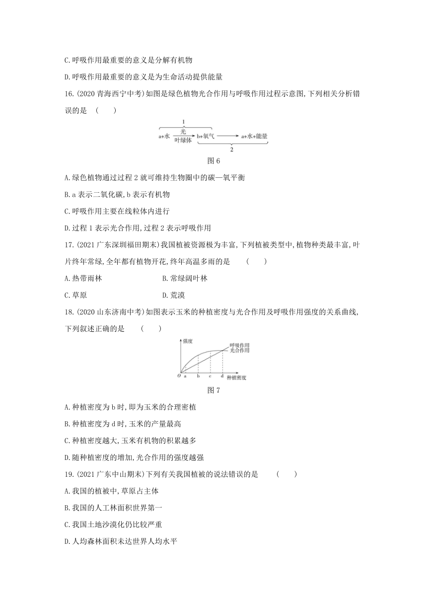 第三单元 生物圈中的绿色植物（第三、四、五、六章）练习(word版含解析）