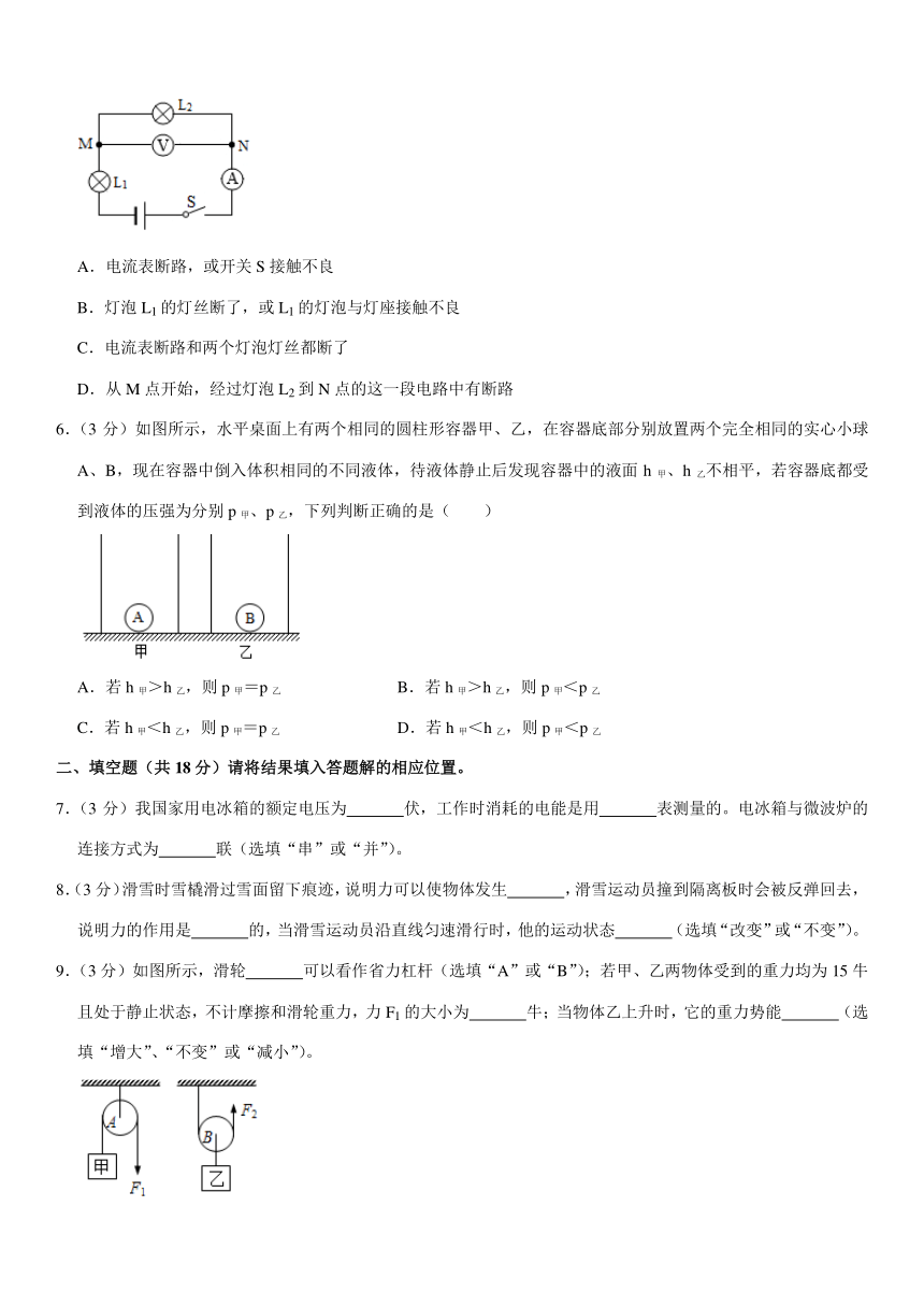 2021年上海市奉贤区中考物理二模试卷（pdf+答案）