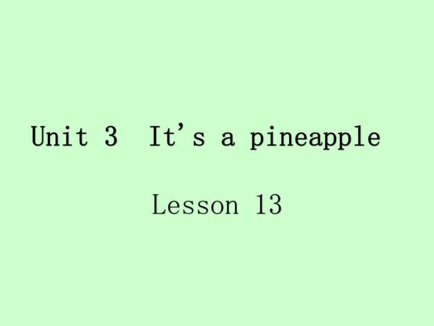 Unit3 It's a pineapple（Lesson13) 课件（12张PPT）