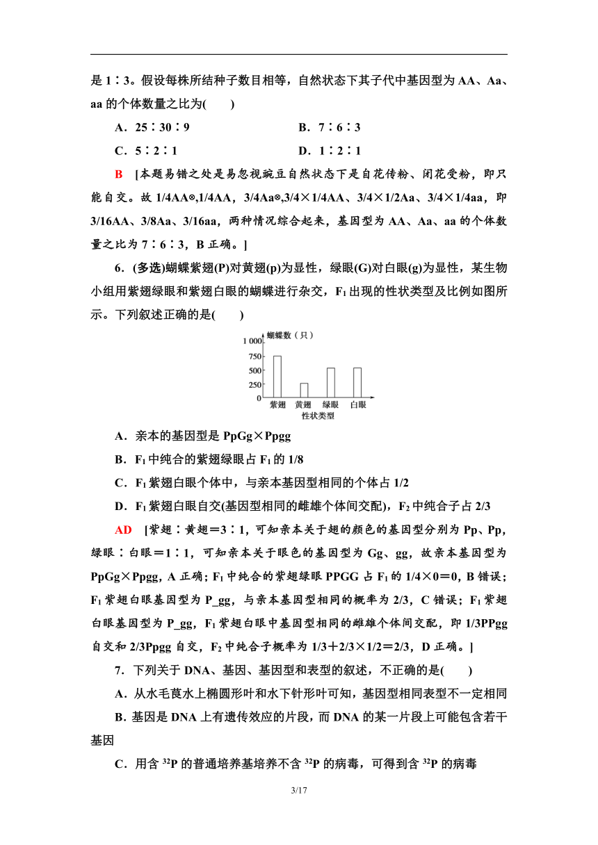 期末综合测评【新教材】苏教版（2019）高中生物必修二（含答案解析）