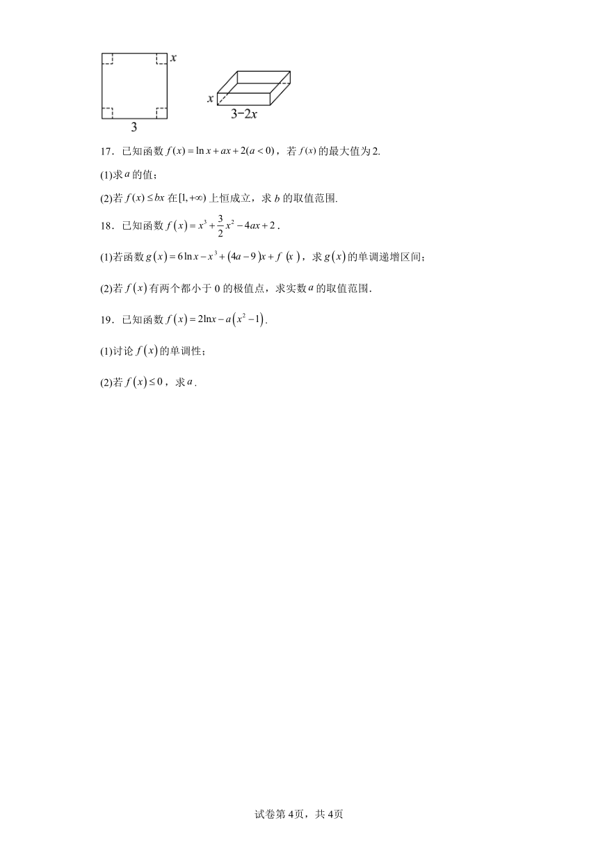 第五章一元函数的导数及其应用 章末测试卷 强化训练（含解析） 高中数学人教A版（2019）选择性必修第二册