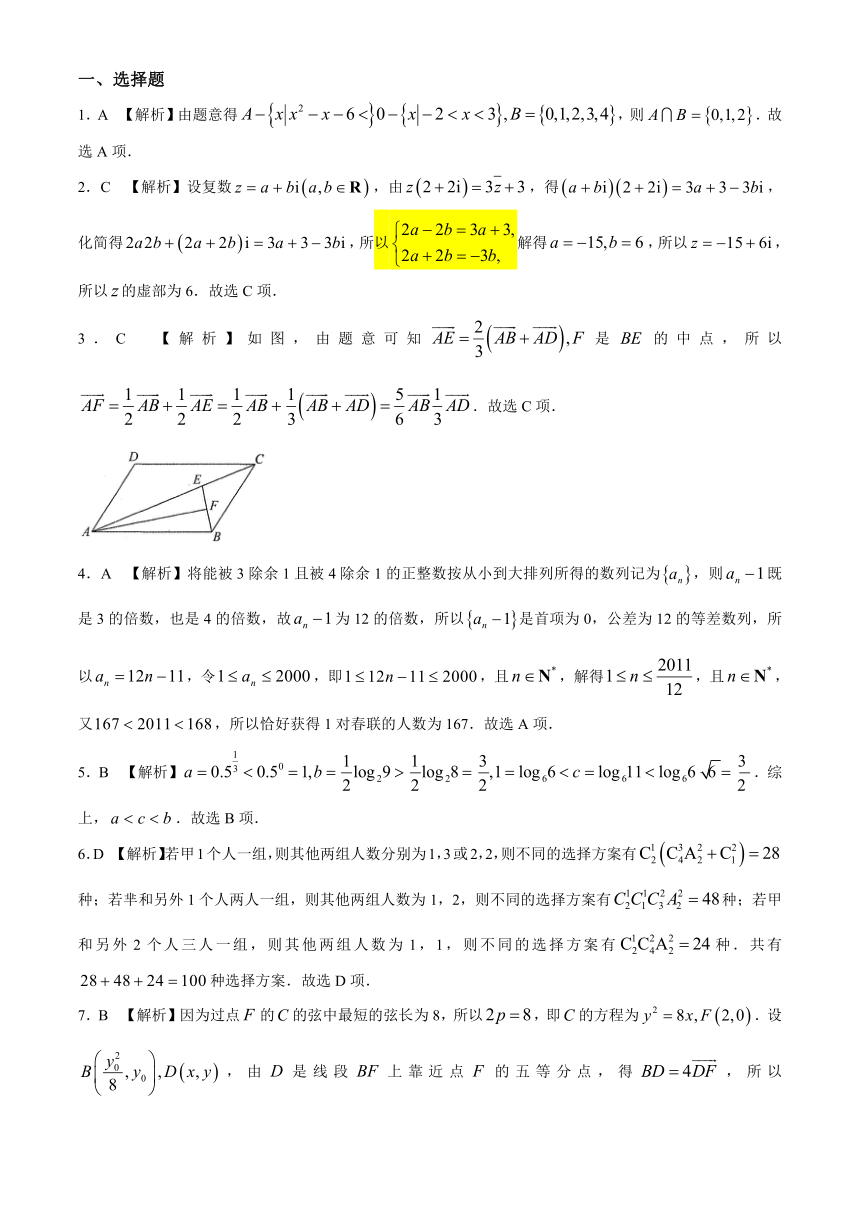 辽宁省名校联盟2024年高考模拟卷（信息卷）数学（二）（含解析）