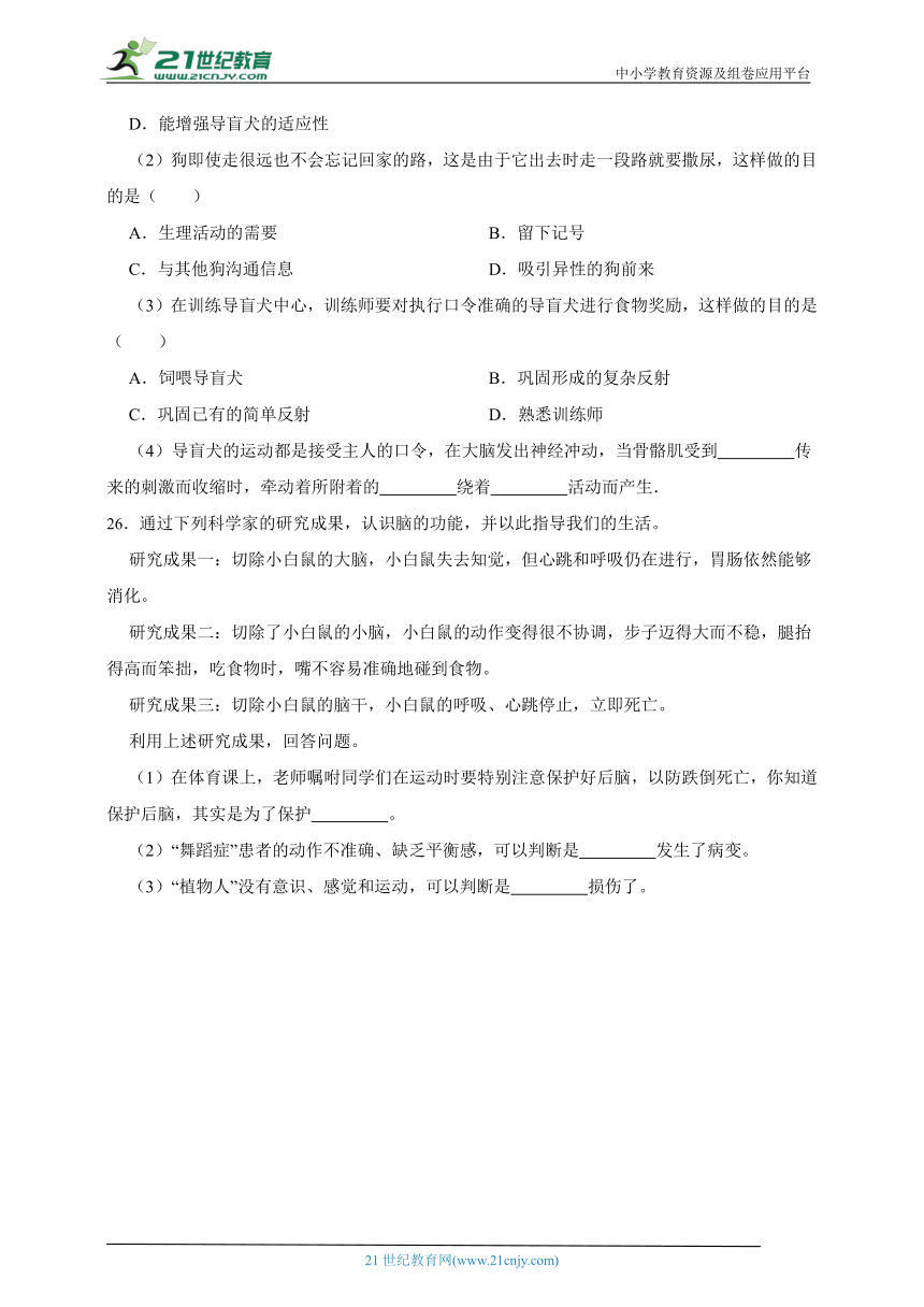 2023届冀教版生物中考一轮复习训练卷九 专题9 合理用脑 高效学习（含解析）