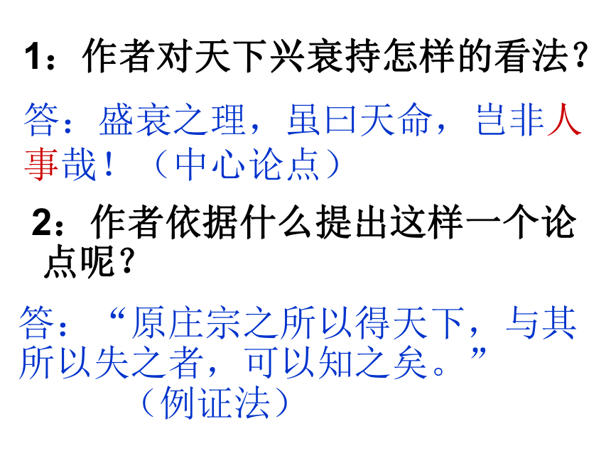 人教版高中语文选修--中国古代诗歌散文欣赏--《伶官传序／欧阳修》课件（19张PPT）