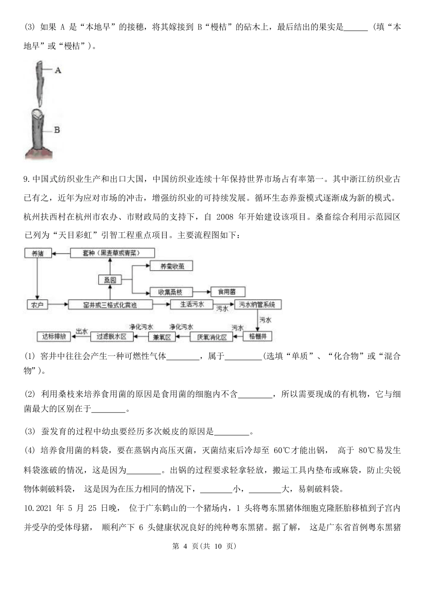 解答题2-期中分题型复习（第1章 代代相传的生命 含解析）