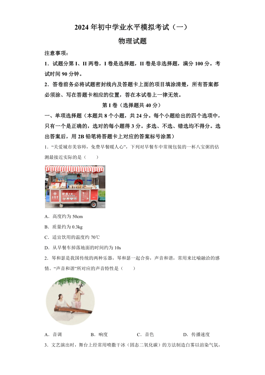 2024年山东省潍坊市中考一模物理试题（含解析）