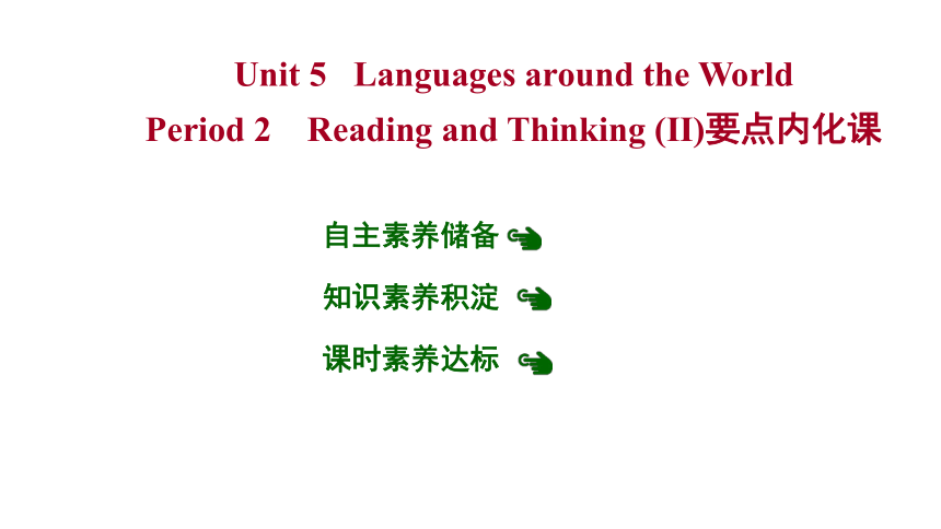 人教版（2019）必修第一册Unit 5 Languages around the World Period 2 Reading and Thinking (Ⅱ)要点内化课课件 （49张ppt）